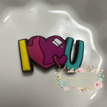 Load image into Gallery viewer, I Heart U Silicone Focal Bead
