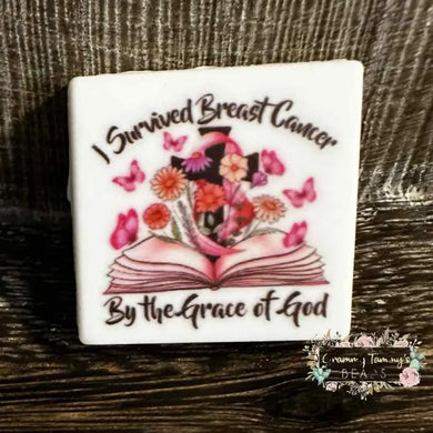 I Survived Square Silicone Focal Bead Silicone Focal Bead