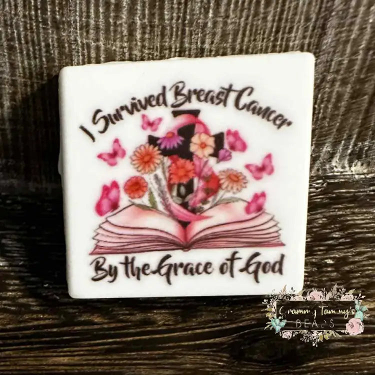 I Survived Square Silicone Focal Bead Silicone Focal Bead