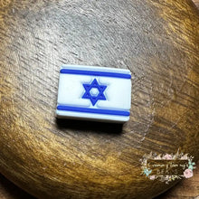 Load image into Gallery viewer, Israel Flag Silicone Focal Bead Beads
