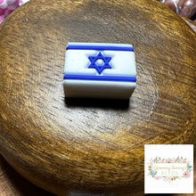 Load image into Gallery viewer, Israel Flag Silicone Focal Bead Beads
