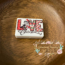 Load image into Gallery viewer, Jack Christmas Love Square Silicone Focal Bead
