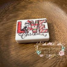 Load image into Gallery viewer, Jack Christmas Love Square Silicone Focal Bead
