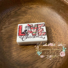 Load image into Gallery viewer, Jack Christmas Love Square Silicone Focal Bead
