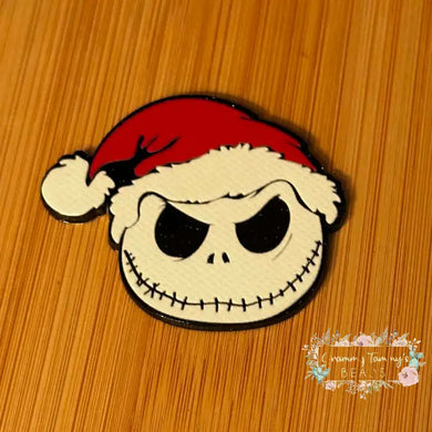 Jack Santa - Black Glitter Flatback Glitter Flatback