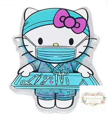 Kitty Nurse #1 - Glitter Flatback Glitter Flatback