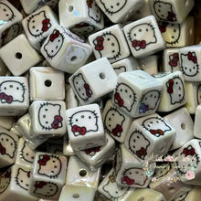 Load image into Gallery viewer, Kitty - High Quality Square Acrylic Beads 5-Count Acrylic Beads
