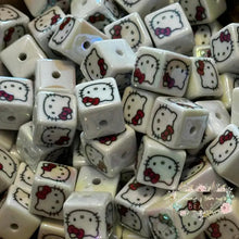 Load image into Gallery viewer, Kitty - High Quality Square Acrylic Beads 5-Count Acrylic Beads
