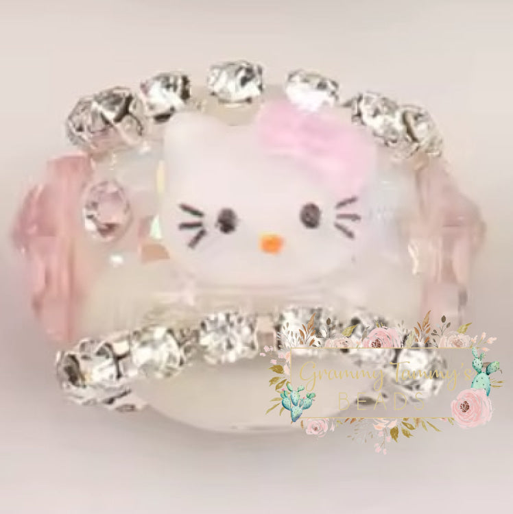 Kitty 16 X 20Mm Aurora Effect Beads - Pink- 1 Count