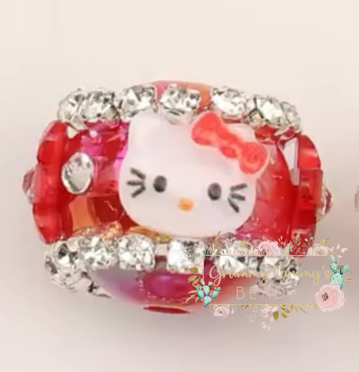 Kitty 16 X 20Mm Aurora Effect Beads - Red 1 Count