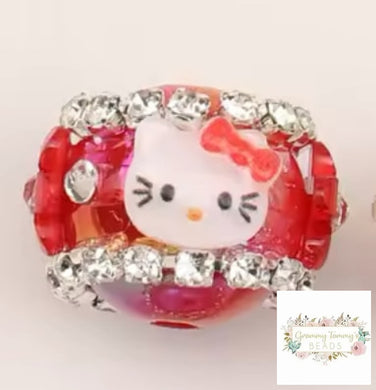 Kitty 16 X 20Mm Aurora Effect Beads - Red 1 Count