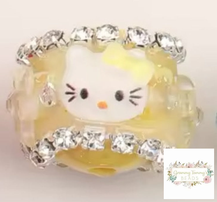 Kitty 16 X 20Mm Aurora Effect Beads - Yellow 1 Count