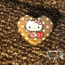 Load image into Gallery viewer, Kitty Acrylic Hearts - Assorted Colors Available - 1 Count Brown Acrylic Heart Beads
