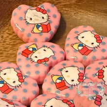 Load image into Gallery viewer, Kitty Acrylic Hearts - Assorted Colors Available - 1 Count Acrylic Heart Beads
