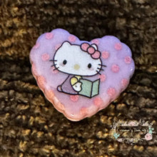 Load image into Gallery viewer, Kitty Acrylic Hearts - Assorted Colors Available - 1 Count Purple Acrylic Heart Beads
