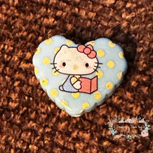 Load image into Gallery viewer, Kitty Acrylic Hearts - Assorted Colors Available - 1 Count Tiffany Blue Acrylic Heart Beads
