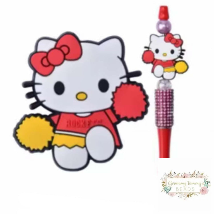 Kitty Cheerleader Silicone Focal Bead