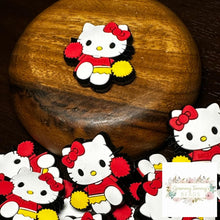 Load image into Gallery viewer, Kitty Cheerleader Silicone Focal Bead
