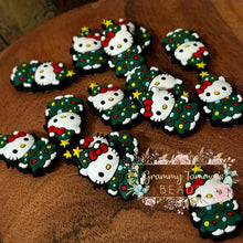 Load image into Gallery viewer, Kitty Christmas Tree Silicone Focal Bead
