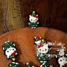 Load image into Gallery viewer, Kitty Christmas Tree Silicone Focal Bead
