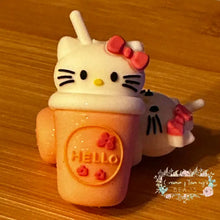 Load image into Gallery viewer, Kitty Cup - Pink Silicone Focal Beads Silicone Focal Bead
