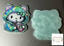 Load image into Gallery viewer, Kitty Drinking Coffee Pearly Flatback Glitter Flatback
