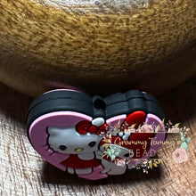 Load image into Gallery viewer, Kitty &amp; Friend Heart Silicone Focal Beads
