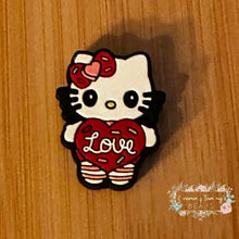 Load image into Gallery viewer, Kitty Heart Love - Silicone Focal Bead Silicone Focal Bead
