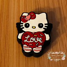Load image into Gallery viewer, Kitty Heart Love - Silicone Focal Bead Silicone Focal Bead
