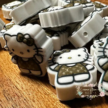 Load image into Gallery viewer, Kitty Love Brown - Silicone Focal Bead Silicone Focal Bead

