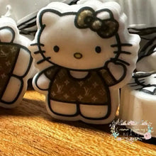 Load image into Gallery viewer, Kitty Love Brown - Silicone Focal Bead Silicone Focal Bead
