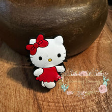 Load image into Gallery viewer, Kitty Red Silicone Focal Bead Beads
