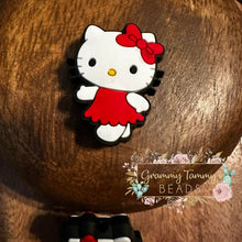 Load image into Gallery viewer, Kitty Red Silicone Focal Bead Beads
