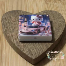 Load image into Gallery viewer, Kitty with CiCi Car Square Silicone Focal Bead Silicone Square Bead
