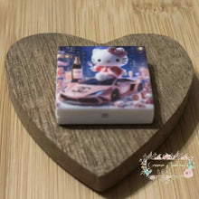 Load image into Gallery viewer, Kitty with CiCi Car Square Silicone Focal Bead Silicone Square Bead
