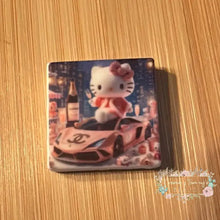 Load image into Gallery viewer, Kitty Square - with CiCi Car Square Silicone Focal Bead Silicone Square Bead

