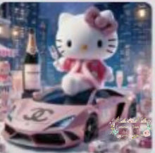 Load image into Gallery viewer, Kitty with CiCi Car Square Silicone Focal Bead Silicone Square Bead
