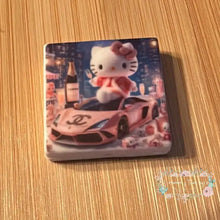 Load image into Gallery viewer, Kitty Square - with CiCi Car Square Silicone Focal Bead Silicone Square Bead
