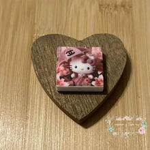 Load image into Gallery viewer, Kitty with CiCi Umbrella Square Silicone Focal Bead Silicone Focal Bead

