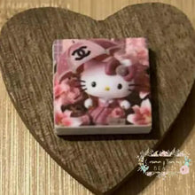 Load image into Gallery viewer, Kitty with CiCi Umbrella Square Silicone Focal Bead Silicone Focal Bead

