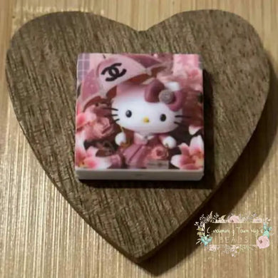 Kitty with CiCi Umbrella Square Silicone Focal Bead Silicone Focal Bead