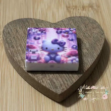 Load image into Gallery viewer, Kitty with Perfume Square Silicone Focal Bead Silicone Square Bead
