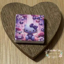 Load image into Gallery viewer, Kitty with Perfume Square Silicone Focal Bead Silicone Square Bead
