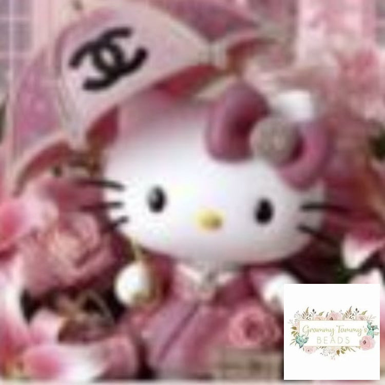 Kitty with CiCi Umbrella Square Silicone Focal Bead Silicone Focal Bead