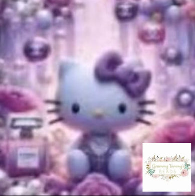 Kitty with Perfume Square Silicone Focal Bead Silicone Square Bead