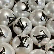 Load image into Gallery viewer, L*Ve 16mm White Pearly Acrylic Bead - 5 Count 16mm Acrylic Beads
