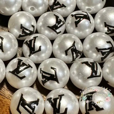 L*Ve 16mm White Pearly Acrylic Bead - 5 Count 16mm Acrylic Beads