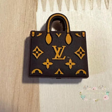 Load image into Gallery viewer, Love Brown Purse Silicone Focal Bead - Beads
