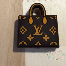 Load image into Gallery viewer, Love Brown Purse Silicone Focal Bead - Beads
