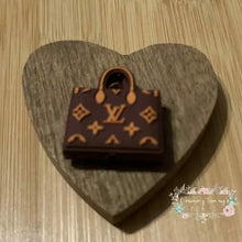 Load image into Gallery viewer, LoVe Brown Purse Silicone Focal Bead Focal Beads
